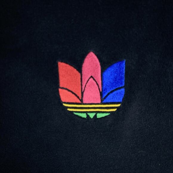 Adidas Originals Mens S Black 3D Trefoil Embroidered Logo T Shirt Retro Sport - Picture 2 of 8